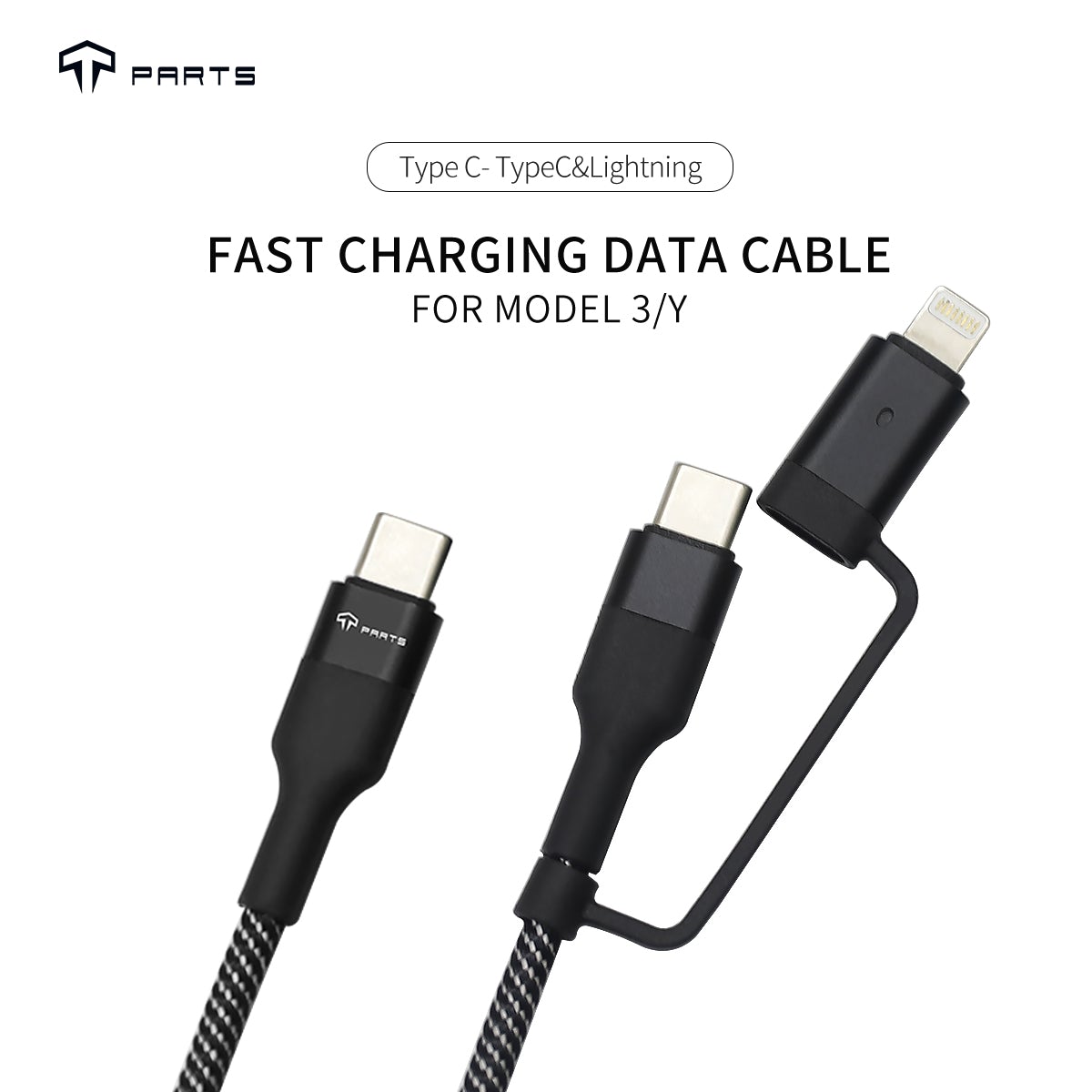 TPARTS 2 in 1 PD CABLE TYPE-C TYPE-C & LIGHTNING
